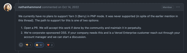 not support yarn berry pnp